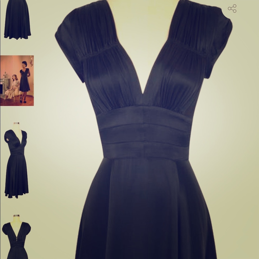 Trashy Diva 1940s Black Satin Dress NWT